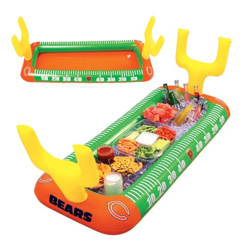 BigMouth Chicago Bears 4 ft Inflatable Food Cooler Buffet Officially Licensed NFL Fan Gear Ice Serving Pool Drink Bar for Tailgate Parties