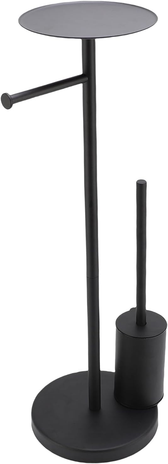 Toilet Paper Holder, Stainless Steel Standing Toilet Paper Holder Stand Rustproof Tissue Roll Holders Floor Stand for Bathroom Organizers and Storage