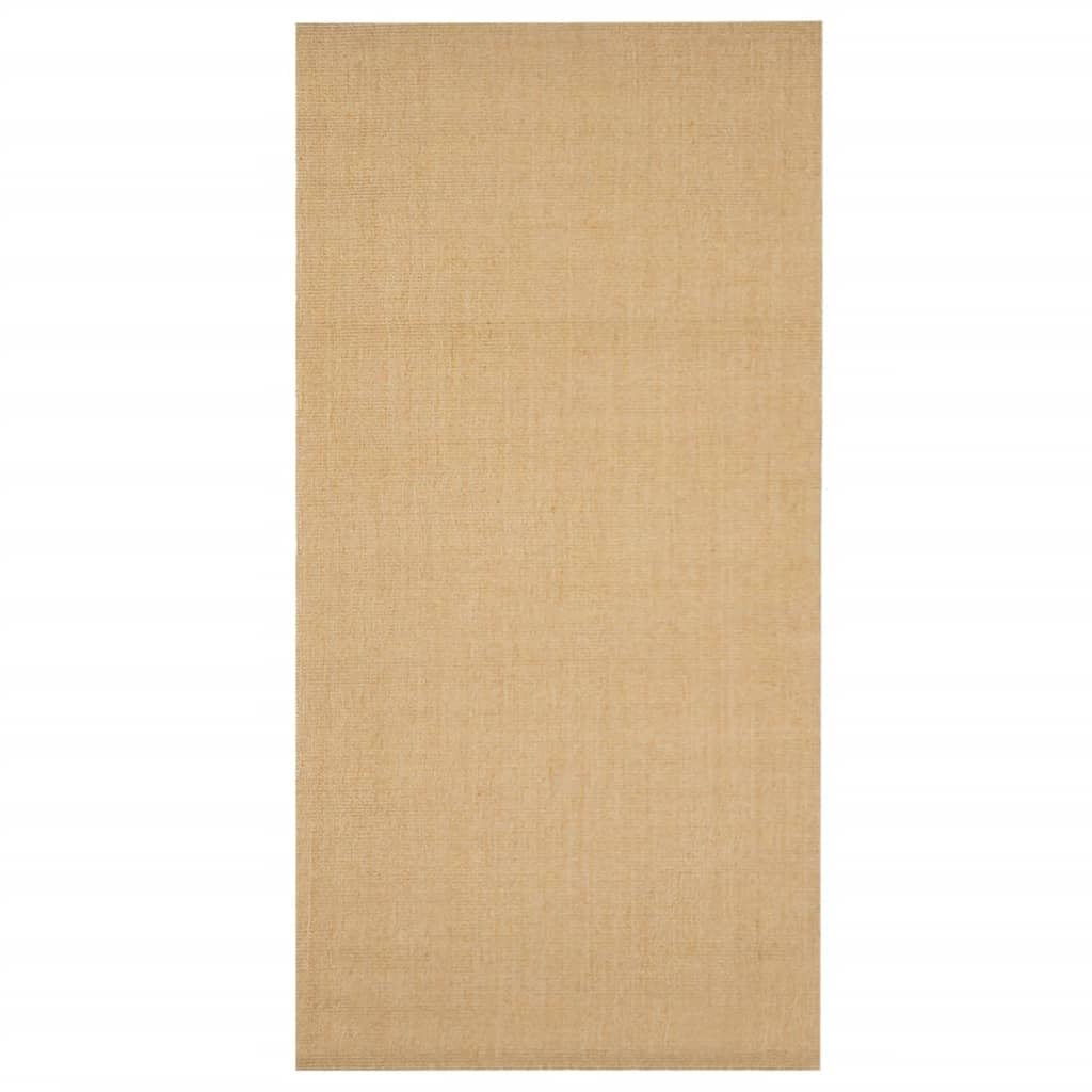 Tapis en sisal véritable 100x200 avec dos latex antidérapant de haute densité pour chambre