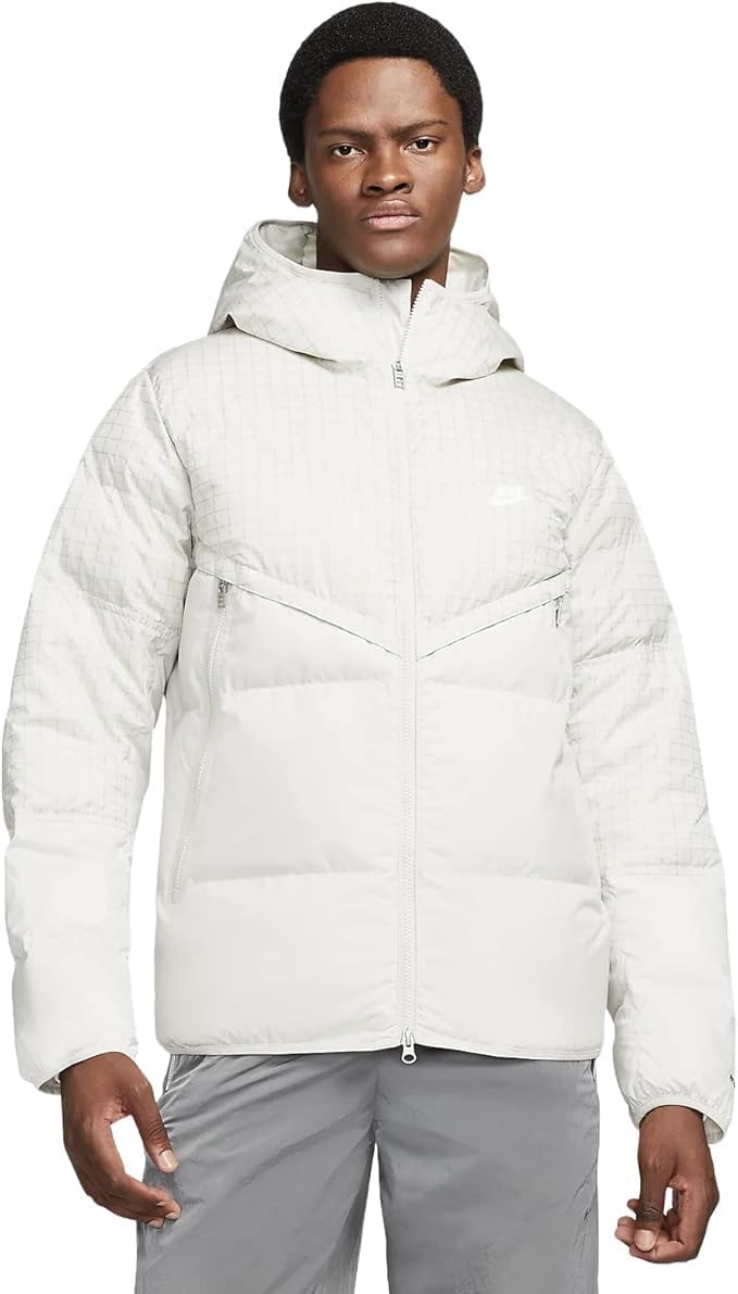 Nike SPORTSWEAR STORM-FIT WINDRUNNER MEN’S DOWN FILL HOODED JACKET, Light Bone/Sail