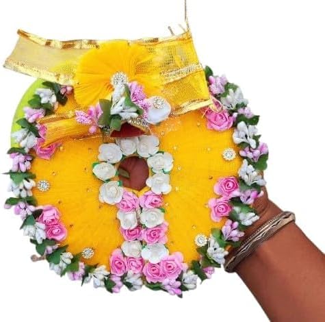 Yellow Colour Heavy Dress for laddu Gopal ji with pagdi