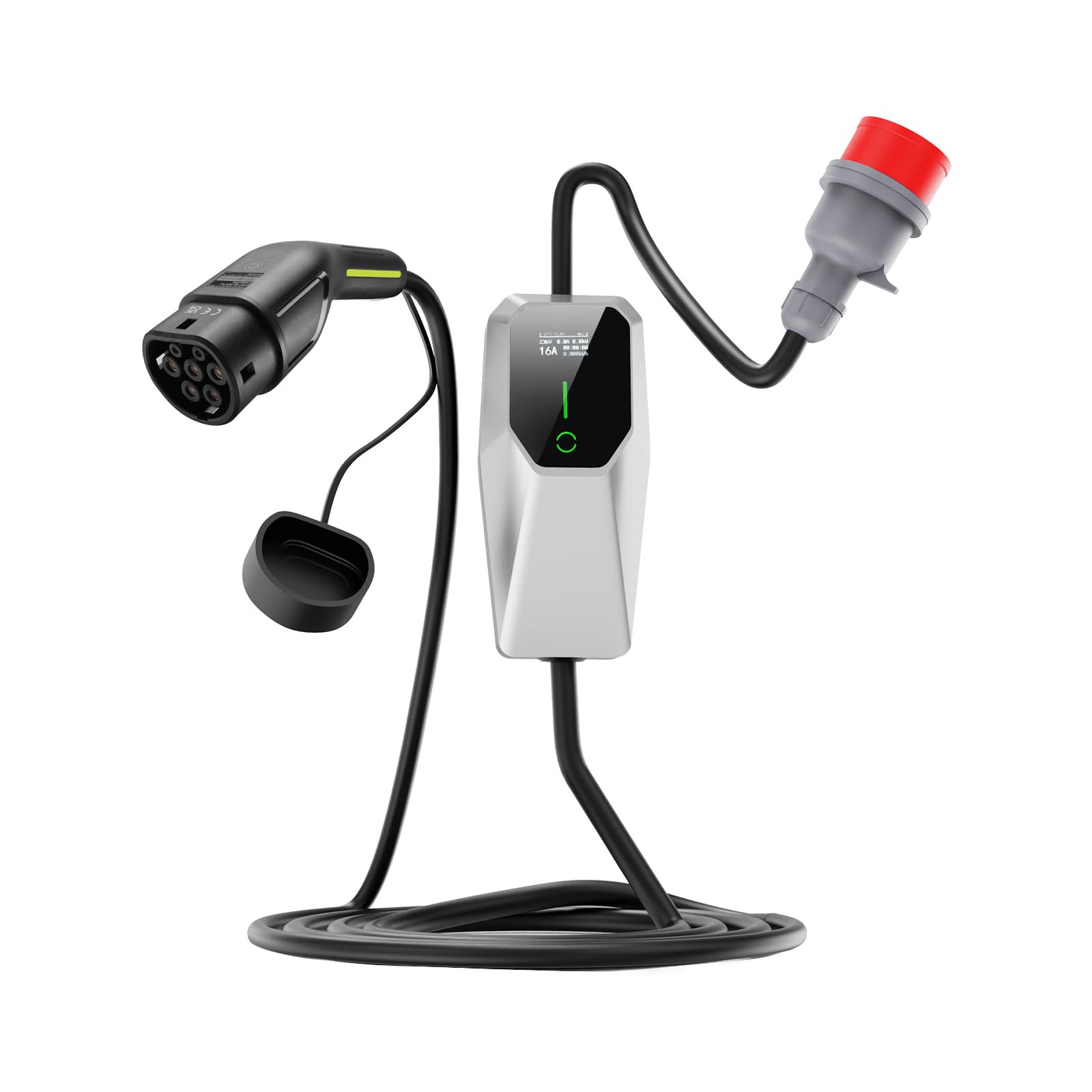 Mobile Wallbox 11kW 220V±15% Ladestation mit Anzeigen 5m EV-Charger