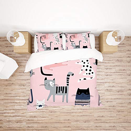 Parure de lit chat anti-plis en polyester doux CHEHONG durable - 3