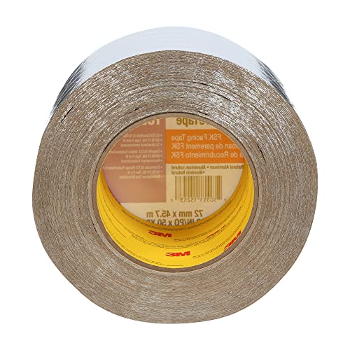 3M Talc Venture Tape Fsk Facing Tape 1525Cw, Pressure Sensitive, Cold Weather Adhesion, Foil, Scrim, Kraft, Ul723 Classified, 2.83 In X 50 Yd, (Pack Of 16) #TOP1