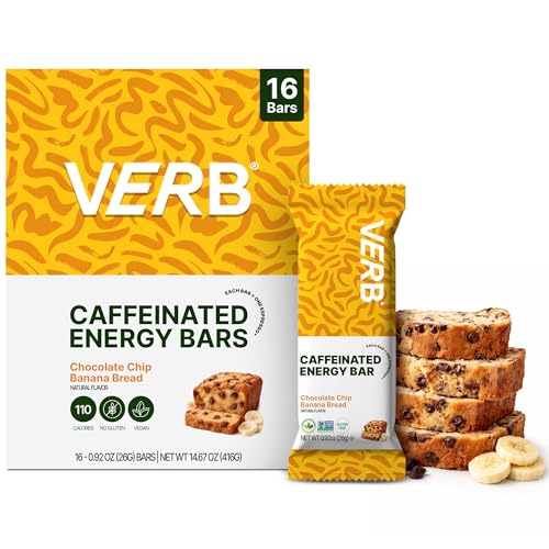 Verb Caffeinated Energy Bars Chocolate Chip Banana Bread (26g, Pack