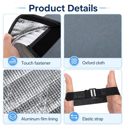 Image of Tlswshsy Oxford Cloth Air Conditioner Hose Cover, Insulated AC Hose Sleeve with 4 Adjustable Buckles, Portable Air Conditioner Exhaust Wrap for 5''-5.9 inch Diameter Exhaust Duct Vent (Dark Gray)