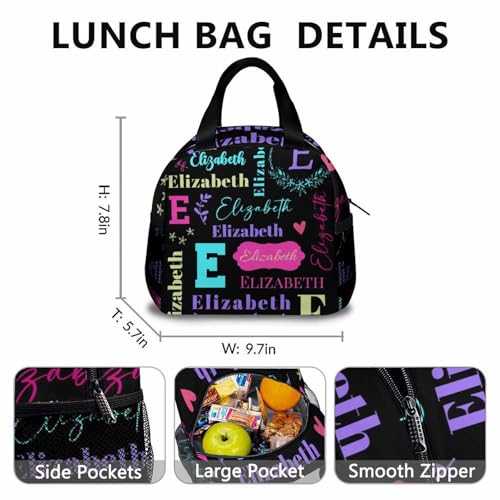 School Backpack with Lunchbag for Kid Boys Girls, Back to School Supplies Gifts, Custom 3 in 1 Black Backpacks with Pencil Case Matching Combo for Primary Preschool Kindergarten3