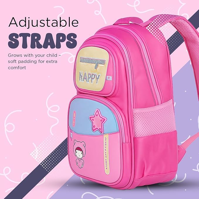 Image of School Bag for Kids Boys & Girls 5-10 Years - Cute Cartoon Dinosaur Backpack Large Capacity Waterproof School Bag with Bottle Pocket Multi-Compartment Lightweight Bag for Nursery & Primary