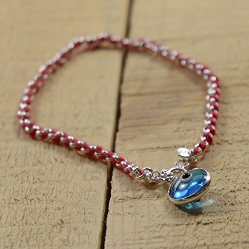 Protection Evil Eye Bracelet - Lucky Blue Evil Eye Charm - 7 Inch Women's Sterling Silver Jewelry - Best Kabbalah Red String Bracelets for Women3