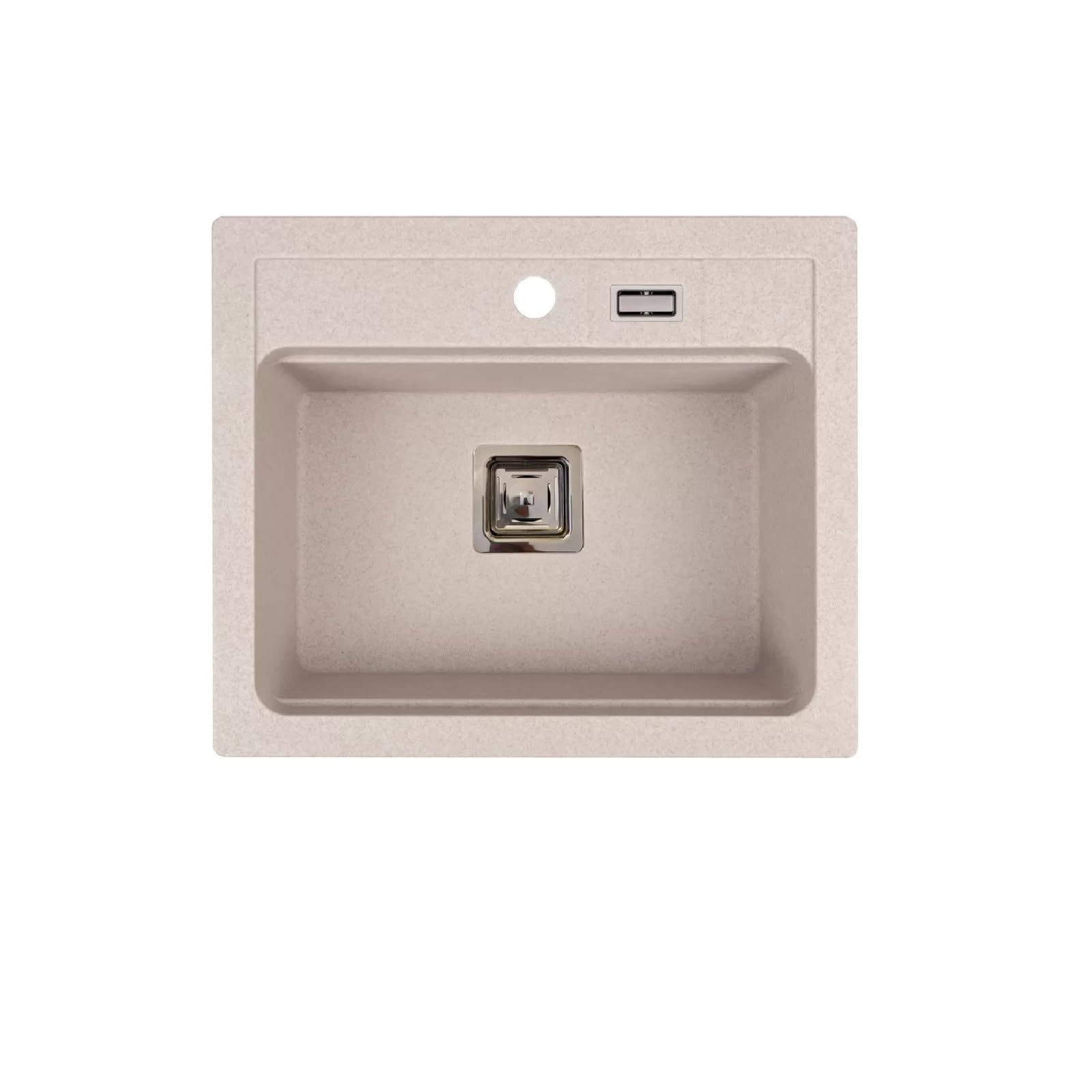QLS Lavello granito 59x50 cm beige con sifone