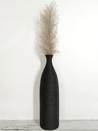 Miniatura 4 de Jarrón moderno de cerámica blanca, jarrones pequeños de cuello estrecho de 10 pulgadas, jarrones de cerámica decorativos, chimenea, decoración de