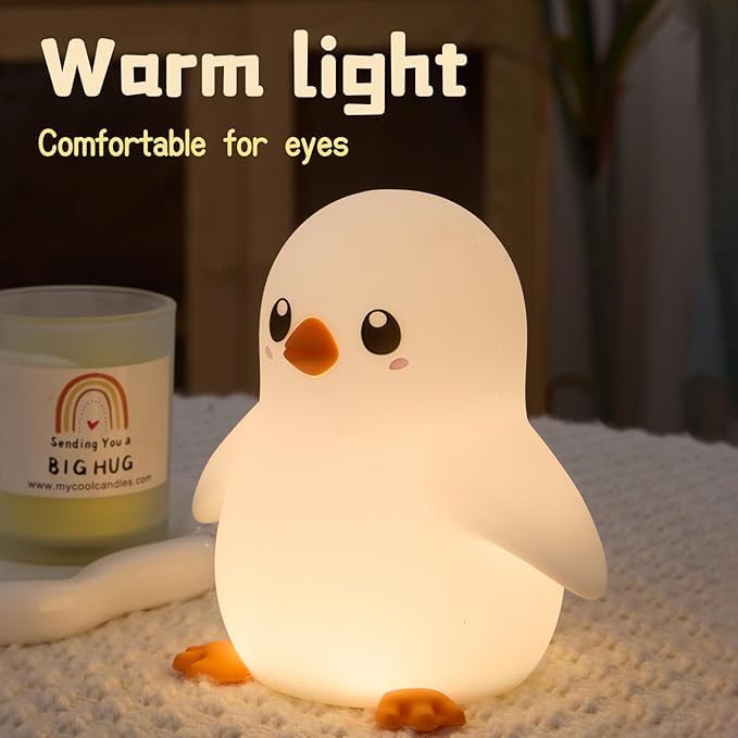 Miniatura 2 de Luz nocturna para niños, bonita luz nocturna de silicona, lámparas para niños, lámpara de noche de animales (pingüino), bonita luz para decoración