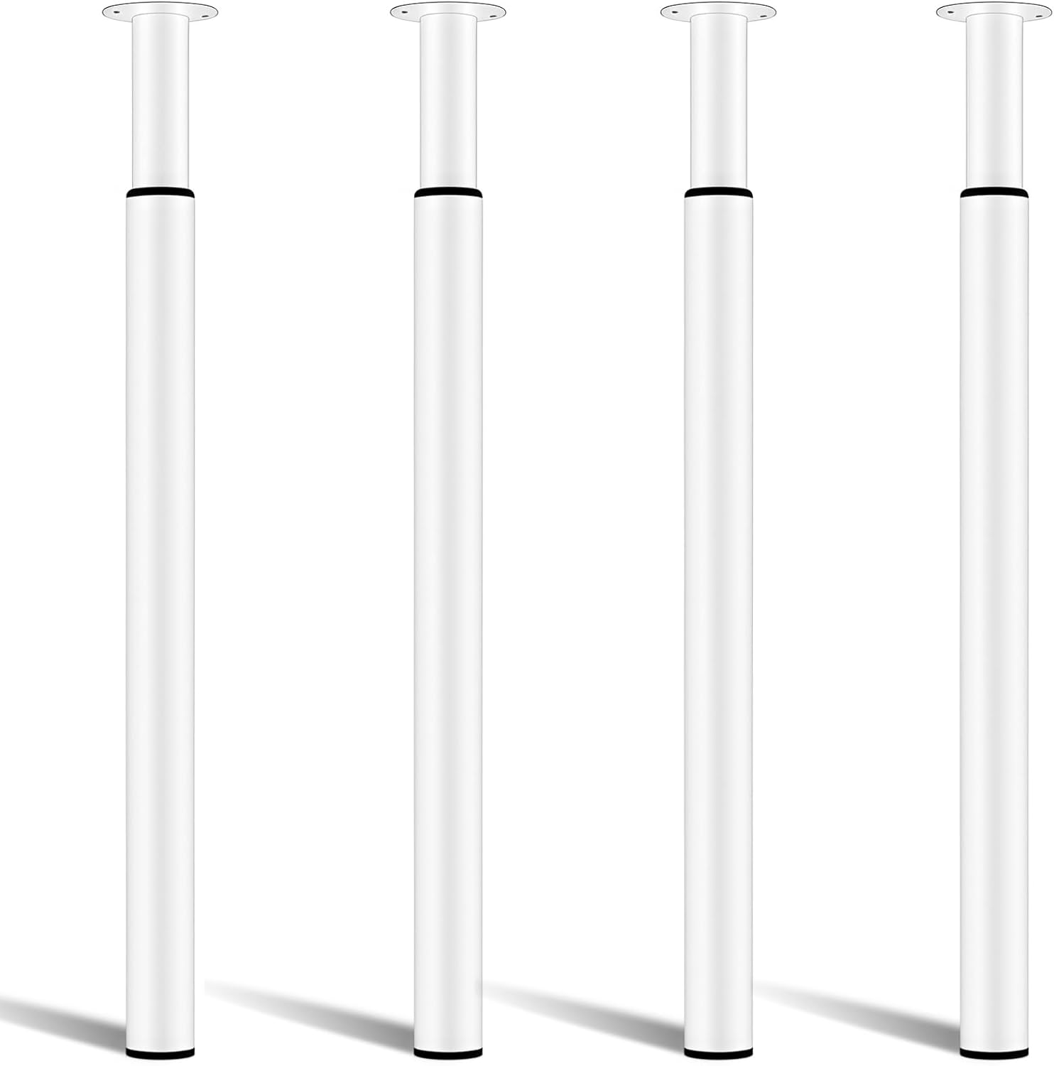 Adjustable Metal Table Leg, Desk Legs 28-43 inch, 4 Pcs Folding Office Table Legs Kitchen Furniture Worktop Support Legs White 4 pcs White