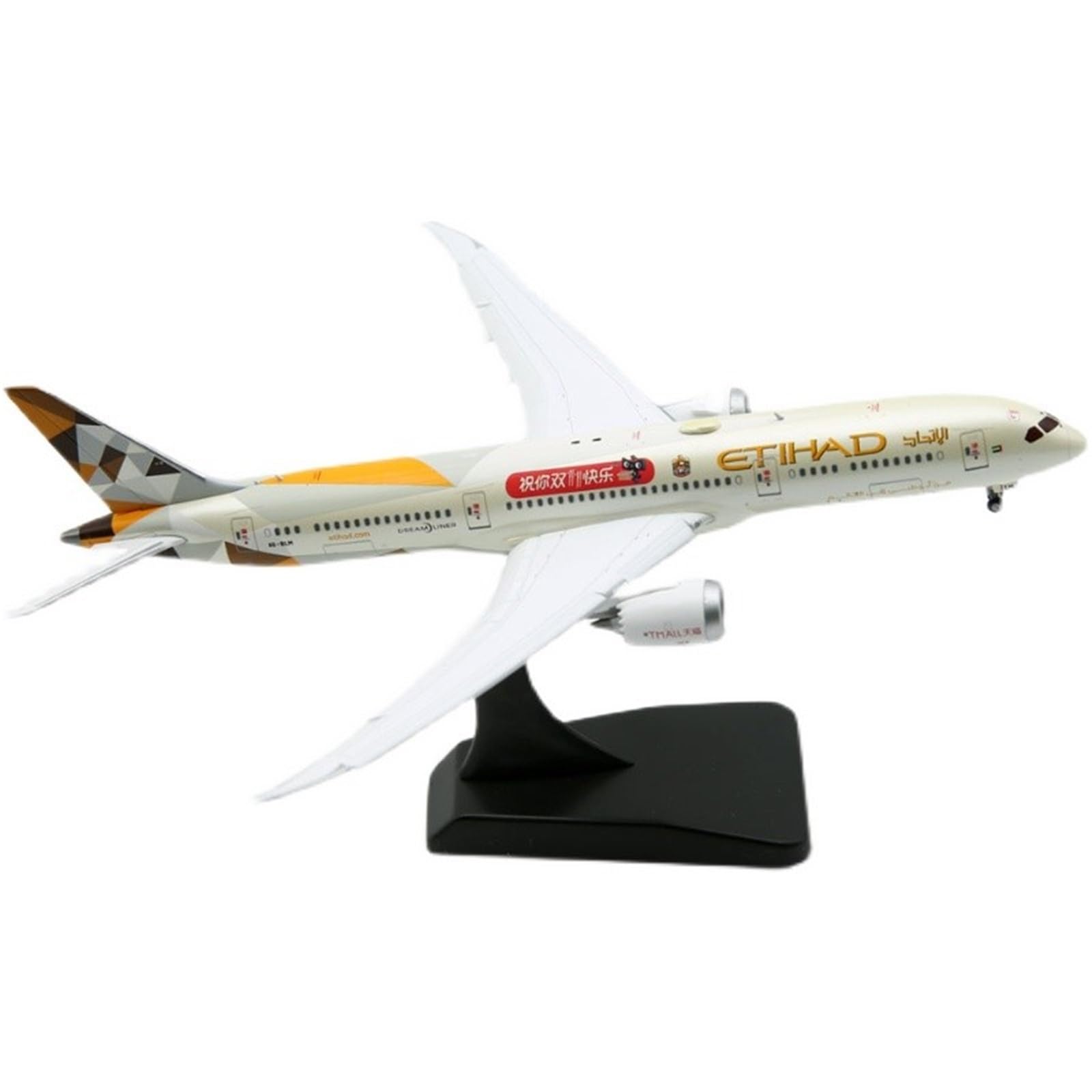 Repliki modeli samolotów 15CM w skali 1/400 bardzo szczegółowy model samolotu pasażerskiego dla Etihad Airways B787-9 A6-BLM klapy samolot Model kolekcjonerski miniaturowy model samolotu