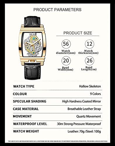 Buy FORSINING Men's Luxury Hollow Skeleton Watch Black Gold - Image 8