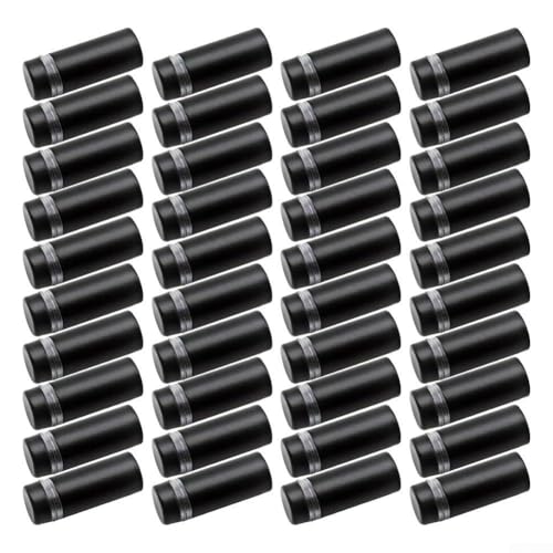 Besttoolifes Lot de 20/40 vis en acier inoxydable pour montage mural en verre et acrylique - Noir - 12 mm
