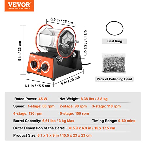 Vevor JEWELRY POLISHER TUMBLER 6.6LBS Jewelry Polisher Tumbler thumb #6