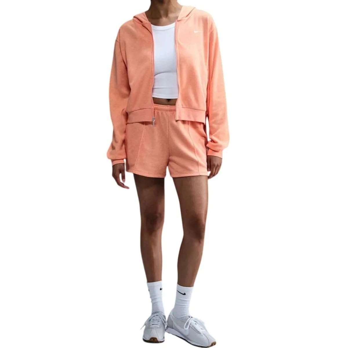 Nike Women's Chll Ft Fz Hdy Jacket, Apricot Agate/Htr/Sail, L