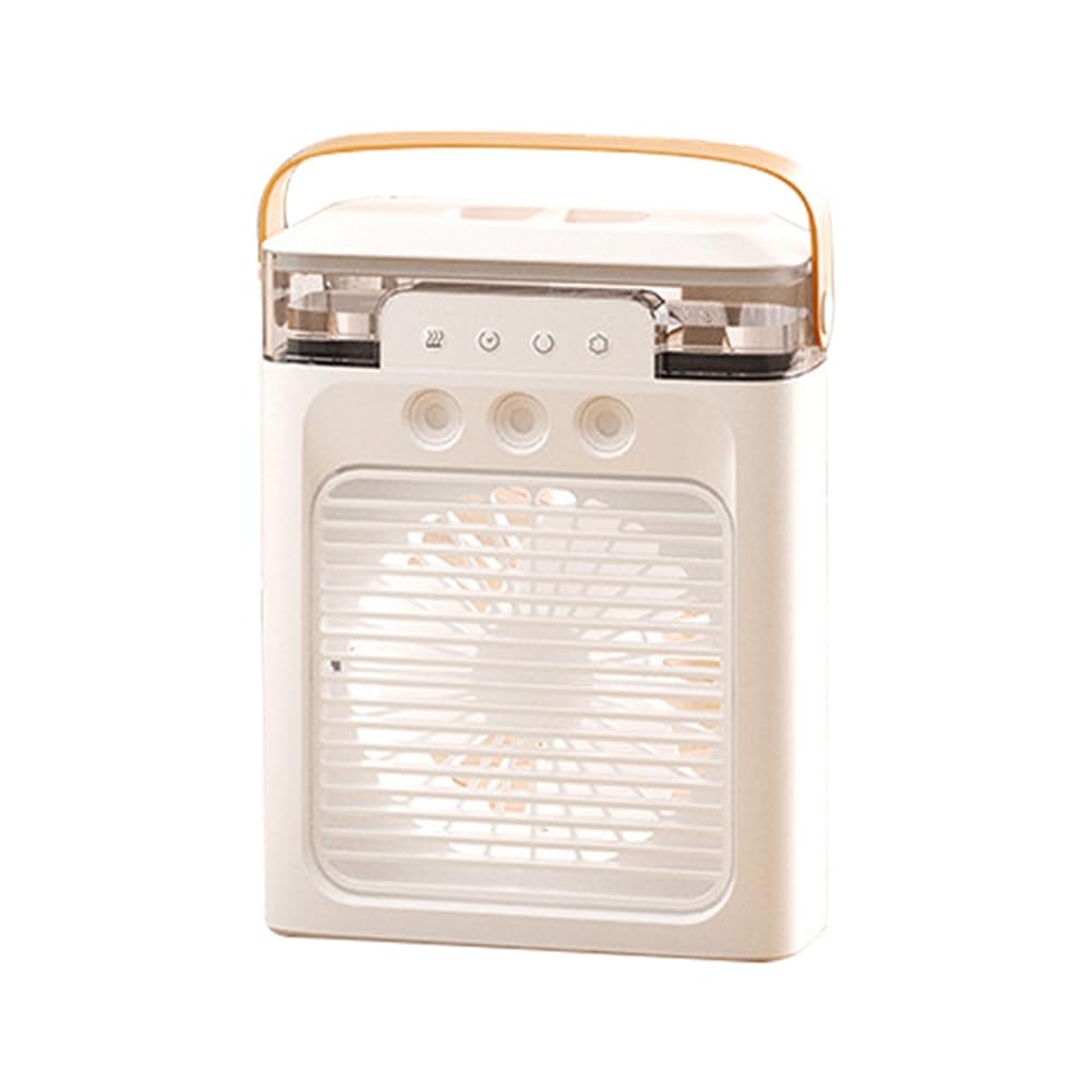 Tragbarer Klimaanlagenventilator, Mini-Verdunstungsluftkühler mit Farbigen LED-Lichtmodi für Schreibtisch, Nachttisch, Couchtisch-D