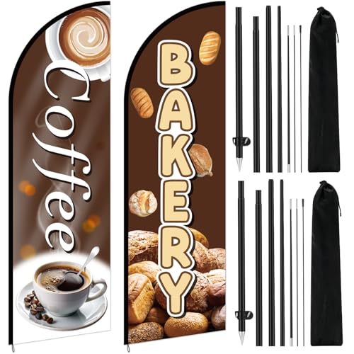 Mindsoft Coffee & Bakery Feather Flag Pole Kit 8.2 Ft