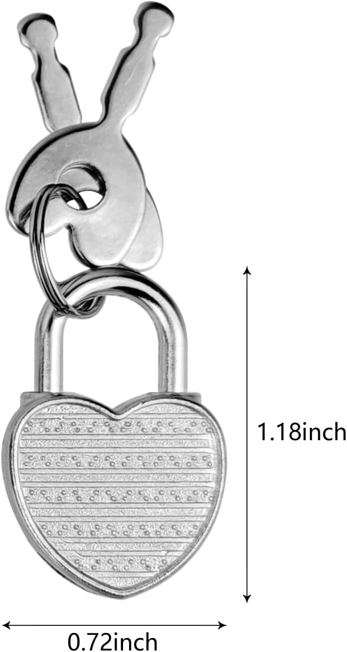 5 Pack Mini Diary Padlock, Small Locks with Keys, Tiny Luggage Locks for Travel, Journal, Jewelry, Backpack, Boxes (Heart, 5) - Image 2