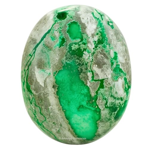 Image of Amazing Gemstone Variscite Crystals and Healing Stones - Large Palm Stone Crystals Piedra - Crystal for Good Luck, Balanced Positive Energy, Meditation - Unique Stocking Stuffers and Birthday Gifts