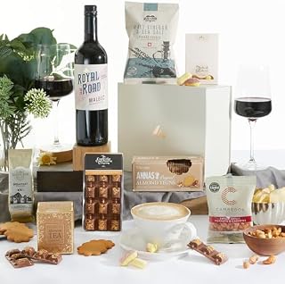 The Classic Red Wine & Food Christmas Hamper - Argentinian Malbec, Indulgent Sweet & Savoury Treats - Hampers for Couples, Gift Hampers For Women, Hampers For Men, Red Wine Gift Set, Wine Gifts