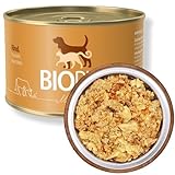 BIOPUR Premium Bio Hundefutter Rind, Nudeln & Karotten 12x400 g – Nassfutter in 100% Bio-Lebensmittelqualität für Hunde