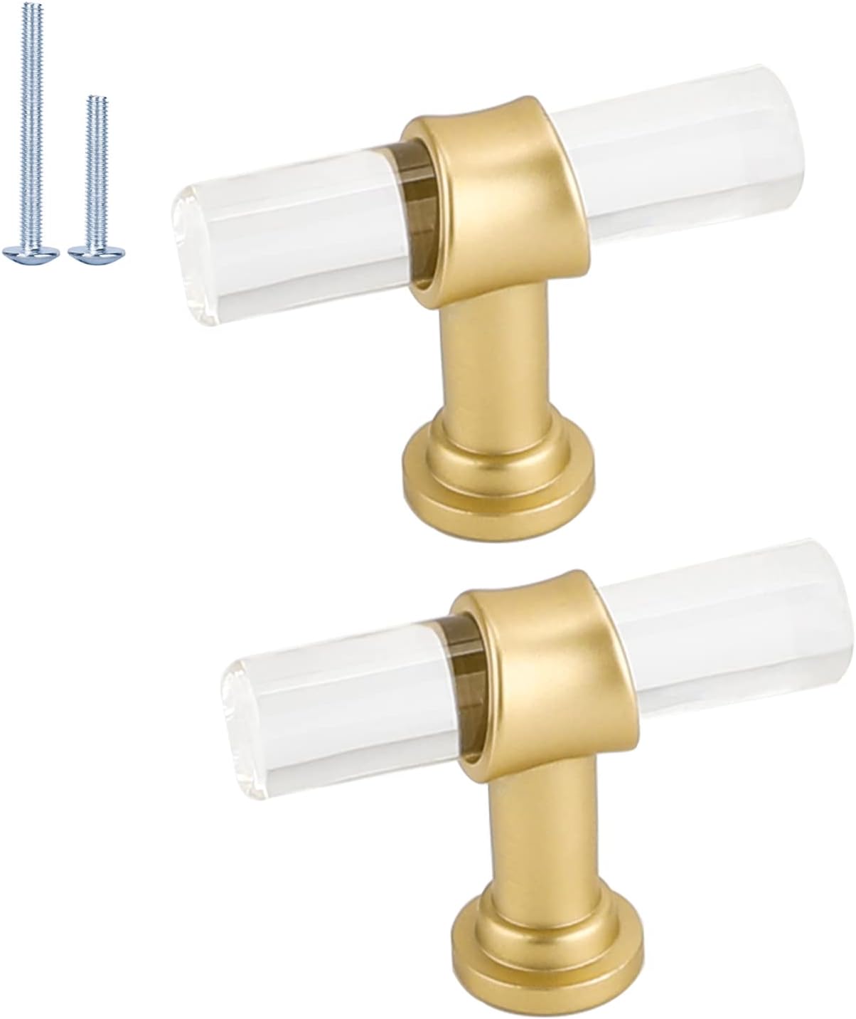 homdiy Gold Cabinet Knob Acrylic Drawer Knob - HD9165GD Cabinet Hardware Modern Single Hole Knob for Kitchen Cabinets, Dresser Drawers