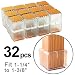 LimBridge Chair Leg Wood Floor Protectors, Chair Feet Glides Furniture Carpet Saver, Silicone Caps with Felt Pads #8, Square Length 1-1/4" to 1-3/8" (3.2cm-3.5cm) 32 Pack