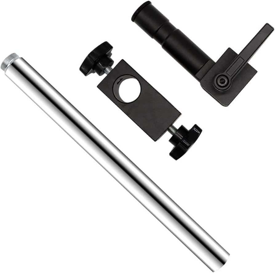 Microscope Accessories Kit Full Set 25mm Industrial Electronic Video Microscope Holder Bracket Adjustable Metal Arm Universal 360° Rotating Maintenance Workbench Microscope Slides