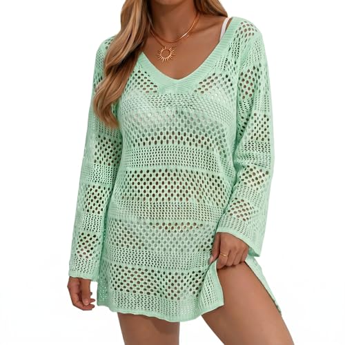 Image of CoCozy Crochet Cover Up for Women Mesh Hollow Out Bikini Cover Ups for Swimwear Summer Swimsuit 2026