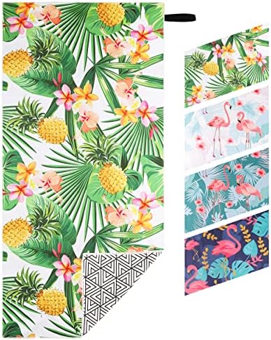 adikaka Pineapple Beach Towel - Oversized Quick Dry Travel Towel,Super Absorbent Personalized Cute Beach Towel, Sand Free Beach Towel, Double Sided Fleece Swimming Beach Towel for Adults and Kids