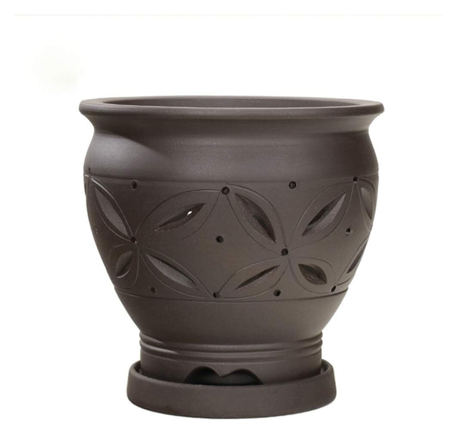 Doniczki na rośliny, doniczki ceramiczne, doniczki na kaktusy, storczyki, fioletowy piasek, doniczka stołowa, do użytku wewnątrz i na zewnątrz (23,5 x 20,5 cm)