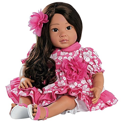 Paradise Galleries Muñeca Niña Niñita de Vinilo 51cm Regalito Lei Aloha Bueno para Crear un Reborn