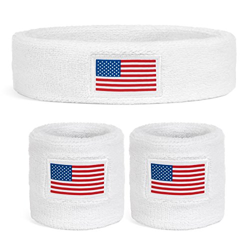 Suddora USA Headband & Wristbands Set (Includes 2 Wrist & 1 Head Sweatband) Suddora USA Headband & Wristbands Set (Includes 2 Wrist & 1 Head Sweatband)