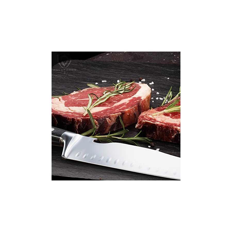 Dalstrong BBQ Pitmaster Meat Knife - 8 inch - Gladiator Series Elite - Forged High Carbon German Steel - Forked Tip & Bottle Opener - G10 Handle - Slicing Kitchen Knife - NSF Certified