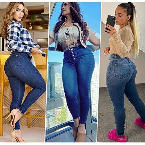 BISUAL Womens High Waisted Butt Lifting Jeans Distressed Stretch Skinny Sexy Colombian Jeans for Women4