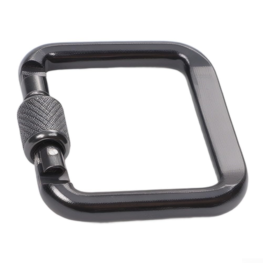 Locking Carabiner Clips 4 Pack Square D-Shape Aluminium Alloy Screw Gate Heavy Duty Hooks for Hiking Camping Travel Gear 5cm