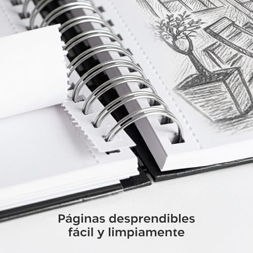 Miniatura 4 de Zenacolor Sketchbook A5, Cuaderno De Dibujo 50 Hojas 100 Páginas, 200 G M De Papel Muy Grueso - Bloc De Dibujo Con Tapa Dura Y Espiral Para Niños, Profesionales, Dibujar Y Hacer Bocetos
