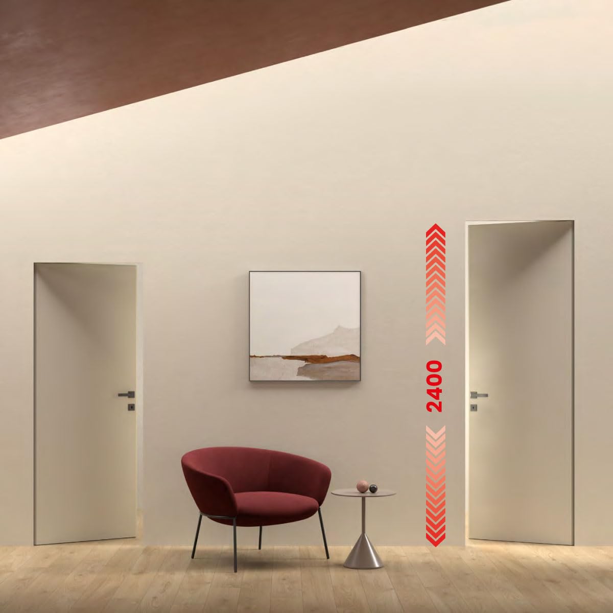 XREVERX XL Porte-câble Mural Hauteur 2,40 m Battant Réversible, Cadre et Porte Personnalisables, Ouverture Droite/Gauche, Dimensions Standard (Blanc (Peinturable), 80x240 cm)