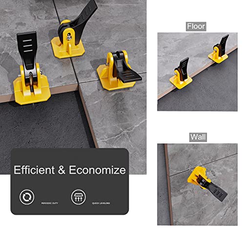 Tile Leveling System, 20Pcs Floor Leveling Compound With 50Pcs Reusable Spare Steel T-Pin, Upgraded Installation Leveler Tile Tool For Wall Floor #TOP4