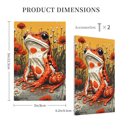 Decorative Light Switch Cover Plate Big Orange Frog Red Floral Wildflower 1 Gang No Device Single Blank Outlet Covers Wall Plate Cover Switchplate Electrical Faceplate