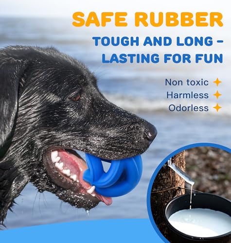 PetZee Natural Rubber Indestructible Dog Toys, Durable Dog Chew Toys for Aggressive Chewers - Non-Toxic, Dishwasher Safe, Interactive Dog Toys for Medium Large Breed Dogs, Fetch Training, 4", Navy — view 5
