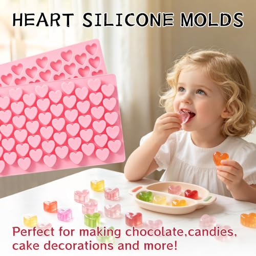 Image of 2.4ml Medium Heart Silicone Molds with 2 Dropper, 2 Pack Heart Mold