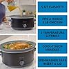 Kenmore 5 Quart Slow Cooker - Mini Crock Pot With Glass Lid, Stainless Steel Electric Cookers, Warm Rice & Sous Vide Stew, Soup, Lunch, Dishwaher Safe Non-Stick Ceramic Insert, 5 Lb Chicken 3 Lb Roast