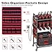 Large Power Tool Organizer Cart with Charging Station, 8 Slots for Cordless Drill Holder with Drawers, Rolling Storage Cart with 8 Power Outlet Heavy Duty Garage Organizer with Wheels for Men