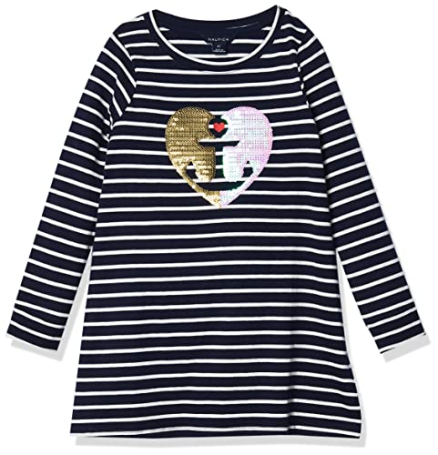 Vestido para niñas de Nautica confeccionado en punto de algodón suave para el día a día