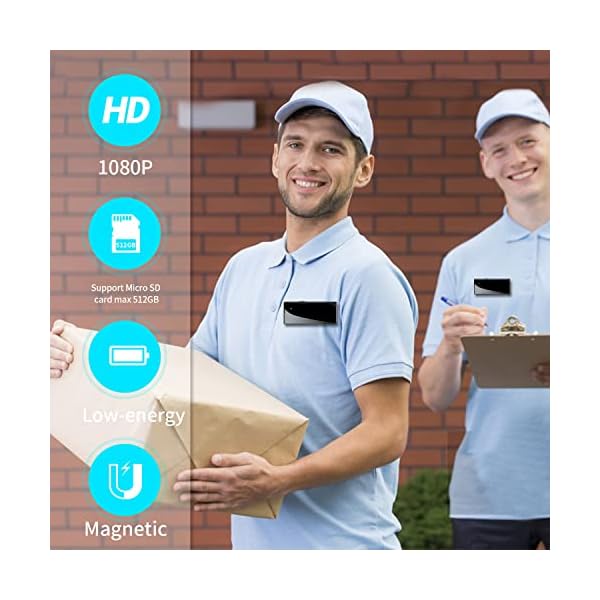 JFTWMG Mini Body Camera 1080P Body Worn Camera Personal Wearable Pocket Body Worn Cam Bike Camera for Home/Outdoor/Law Enforcement/Security Guard/Home/Hiking - Image 5