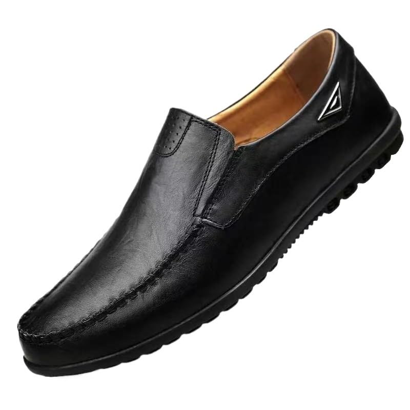 Men's Casual Flats Soft Driving Walking Loafer Shoes Mens Business Casual Patent Leather Formal Oxford Slip On Dress Shoes(Black,8.5)